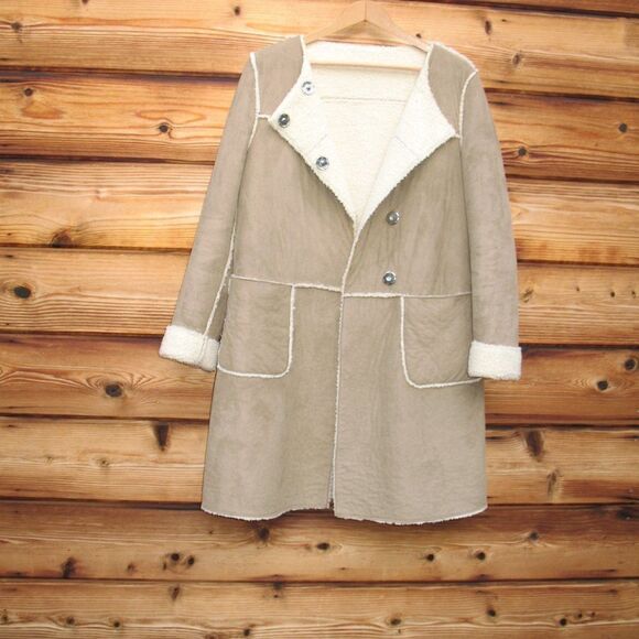 Armani Jeans Faux Shearling Jacket Coat 2 - Picture 1 of 10